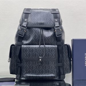 Large Di.or Hit The Road Backpack Black CD Diamond Canvas