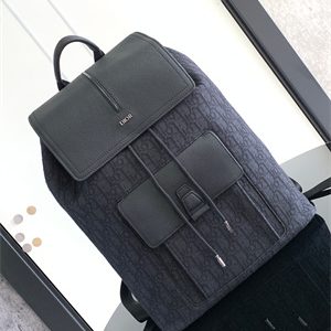 Di.or Motion Backpack Black Oblique Jacquard and Grained Calfskin
