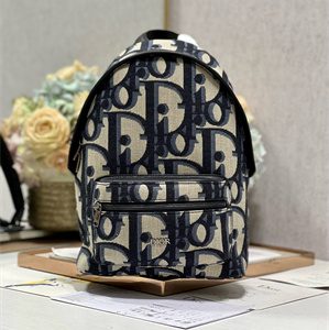 Di.or Mini Rider Backpack Beige and Black Maxi Oblique Jacquard