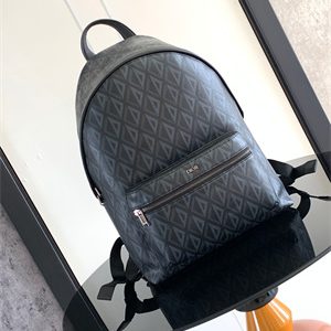 Di.or Rider Backpack Black CD Diamond Canvas and Smooth Calfskin