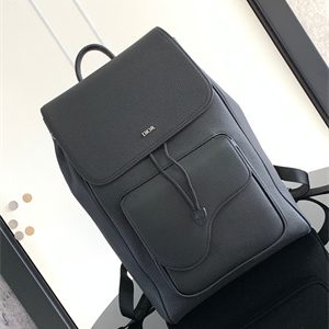 Di.or Saddle Backpack Black Grained Calfskin