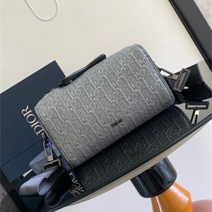 Di.or Lingot 22 Shoulder Bag Grey Oblique Jacquard