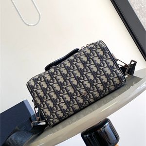 Di.or Lingot 22 Shoulder Bag Beige and Black Oblique Jacquard