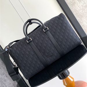 Di.or Lingot 50 Travel Bag Black Oblique Jacquard