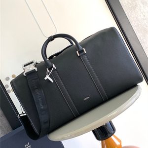 Di.or Lingot 50 Travel Bag Black Grained Calfskin