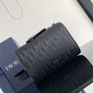 Di.or Lingot Toiletry Bag Black Oblique Mirage Technical Fabric