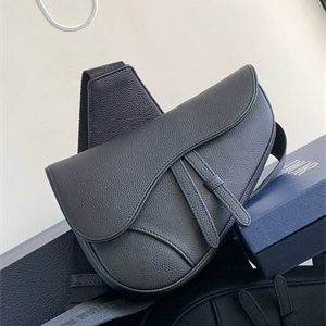 Di.or Saddle Bag Black Grained Calfskin