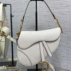 CD Saddle Bag Grained Calfskin Latte Color