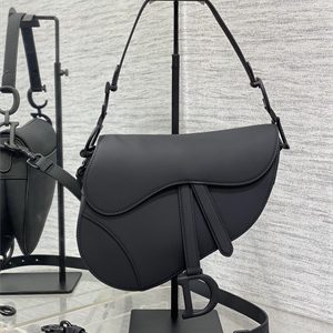 CD Saddle Bag Ultramatte Calfskin Black Color