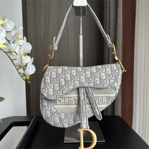 CD Saddle Bag Oblique Embroidery Gray Color
