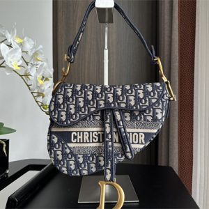 CD Saddle Bag Oblique Embroidery Blue Color