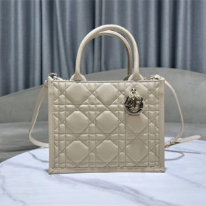 CD Small Book Tote With Strap Macrocannage Calfskin Beige