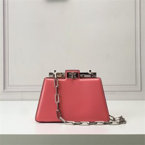 Fen.di Peekaboo Cut Petite Leather Bag Pink Color