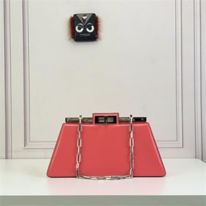 Fen.di Peekaboo Cut Medium Leather Bag Pink Color