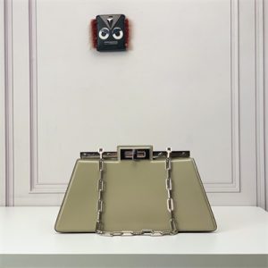 Fen.di Peekaboo Cut Medium Leather Bag Pale Green Color