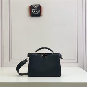 Fen.di Peekaboo ISeeU XCross Leather Bag Black Color