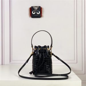 Fen.di MON TRESOR Black Leather Mini Bag