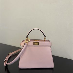 Fen.di Peekaboo ISeeU Petite Leather Bag Pink Color