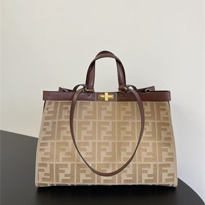Fen.di Peekaboo X-Tote FF Canvas Brown Color
