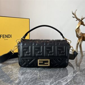 Fen.di BAGUETTE Bag Black Nappa Leather With FF Motif