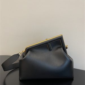 Fen.di FIRST MEDIUM Black Leather Bag