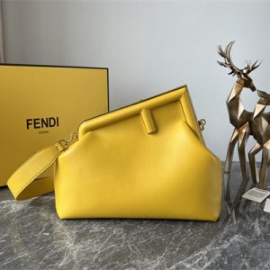 Fen.di FIRST MEDIUM Yellow Leather Bag