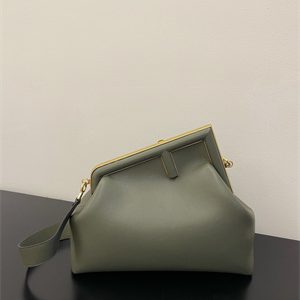 Fen.di FIRST MEDIUM Dk Green Leather Bag