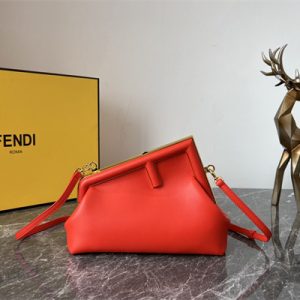 Fen.di FIRST SMALL Red Leather Bag