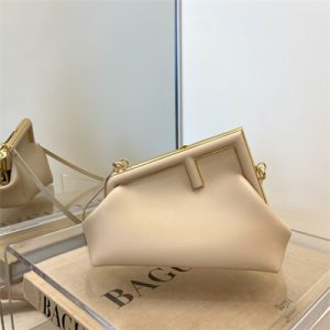 Fen.di FIRST SMALL Nude Leather Bag