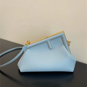 Fen.di FIRST SMALL Blue Leather Bag