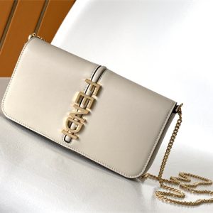 Fen.digraphy Chain Wallet White Leather
