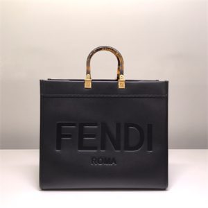 Fen.di SUNSHINE Large Black Leather Shopper