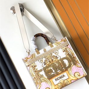 Fen.di FENDACE SUNSHINE Medium Multicolor Printed Leather Shopper