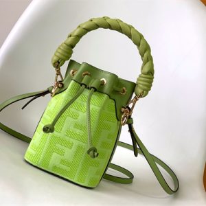 Fen.di MON TRESOR Green Canvas FF Mini Bag