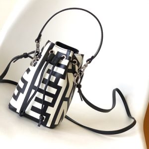 Fen.di Roma&Marc Jacobs MON TRESOR White and Black Leather Mini Bag