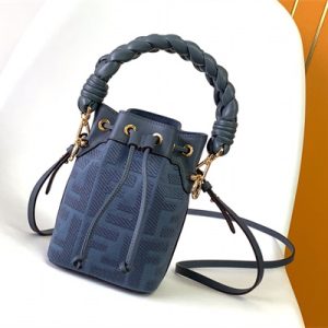Fen.di MON TRESOR Blue Canvas FF Mini Bag