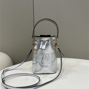 Fen.di MON TRESOR Silver Leather Mini Bag