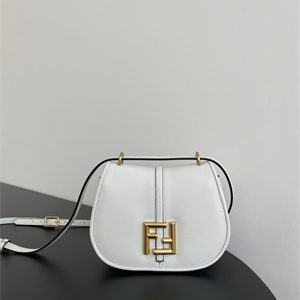 Fen.di C'mon Mini White Leather Bag