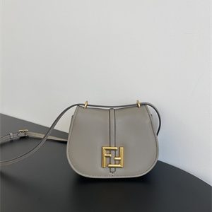 Fen.di C'mon Mini Dove Grey Leather Bag