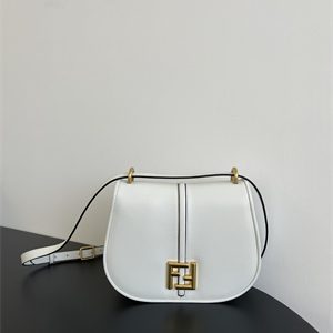 Fen.di C'mon Medium White Leather Bag