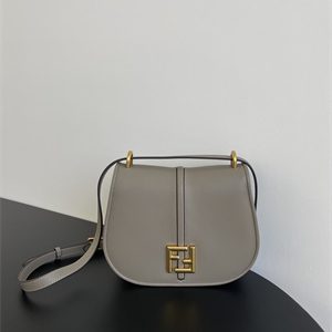 Fen.di C'mon Medium Dove Grey Leather Bag
