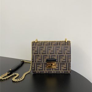 Fen.di KAN U Mini Brown Leather Bag