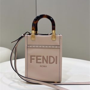 Fen.di MINI SUNSHINE SHOPPER Pink Leather