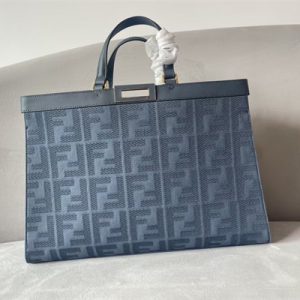 Fen.di Peekaboo X-Tote FF Canvas Blue Color