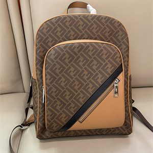 Fen.di Chiodo Diagonal Brown FF Canvas Backpack