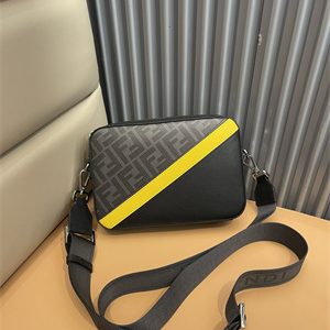 Fen.di DIAGONAL CAMERA CASE Grey Multicolor Leather Bag