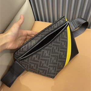 Fen.di Diagonal Grey Fabric Belt Bag