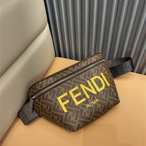 Fen.di Roma Brown Fabric Belt Bag