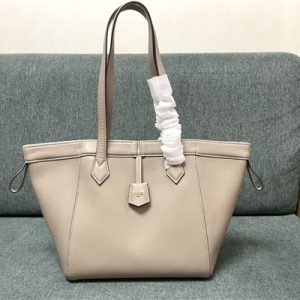 Fen.di ORIGAMI Medium Tourterelle Grey Leather Bag That Can be Transformed