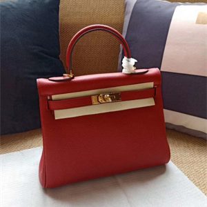 Kelly Retourne Bag Calfskin Leather 25/28CM Gold/Silver Hardware In Red Color